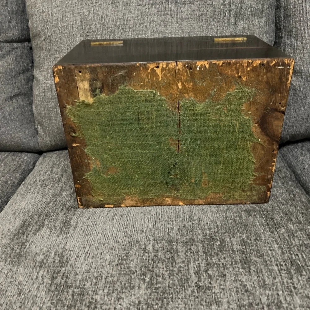 Antique Victorian Coromandel Traveling Vanity Box Brass Inlay Secret Doors